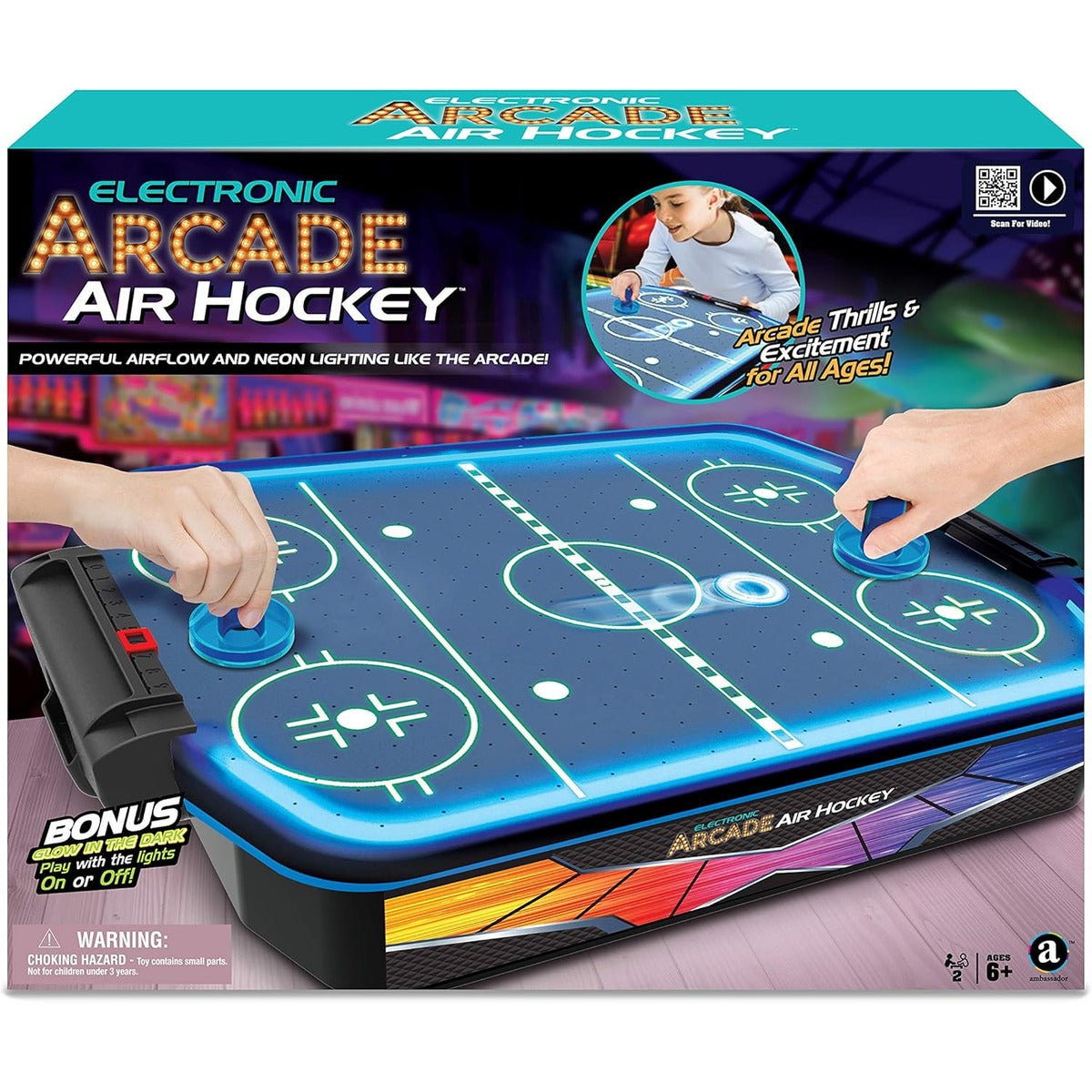 Merchant Ambassador Electronic Arcade Air Hockey (Neon Series)