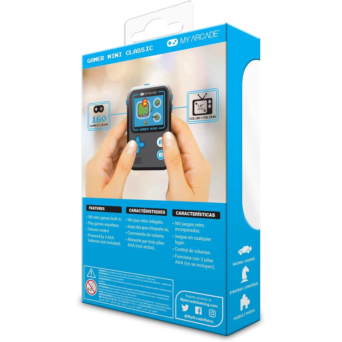 My Arcade Gamer Mini Classic-Blue: Miniature Handheld Gaming System