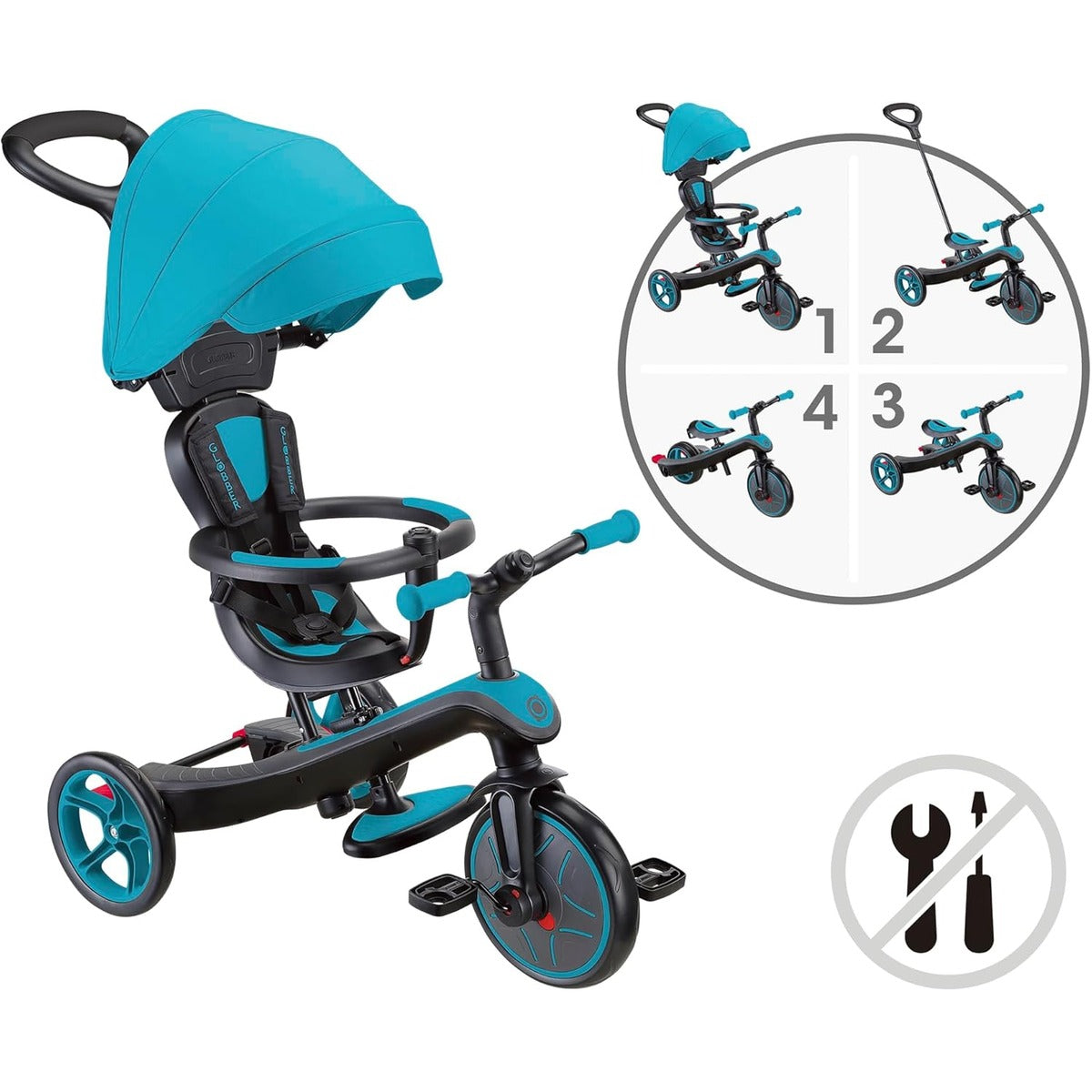 Globber - 4-in-1 Tricycle Explorer - Scalable tricycle and balance bike