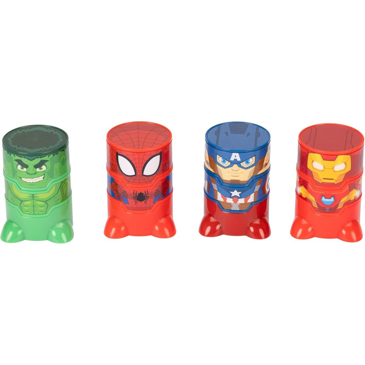 CHUBU POP Marvel Figures 4-Pack Officially Licensed Bendable Fun Iconic Characters, Great Sensory Fidget Play Pop Out Tubes