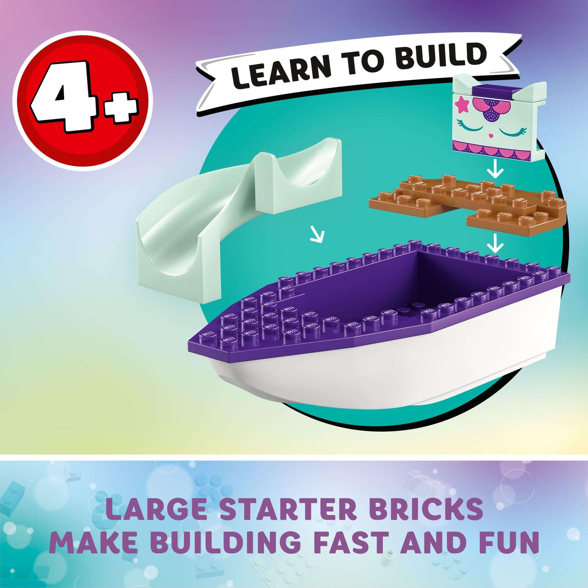 LEGO Gabby's Dollhouse Gabby& Mercat’s Ship &Spa10786 Building Toy for Fans of DreamWorks Animation Series, Boat Playset, Beauty Salon & Accessories for Imaginative Play for Kids Ages 4+, Purple Pink