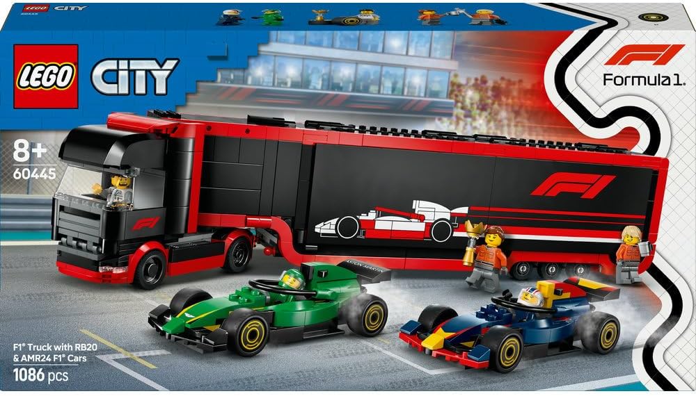 LEGO City F1(R) RB20 & AMR24 Race Car and F1(R) Truck Toy Toy Birthday