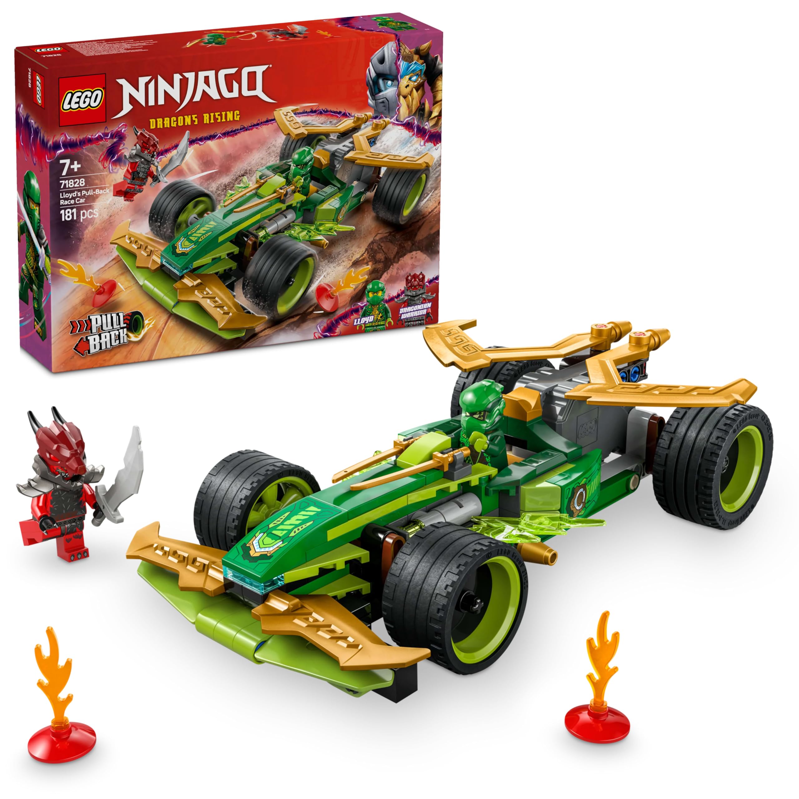 LEGO 71828 Ninjago Lloyd's Pull Back Race Car, Toy