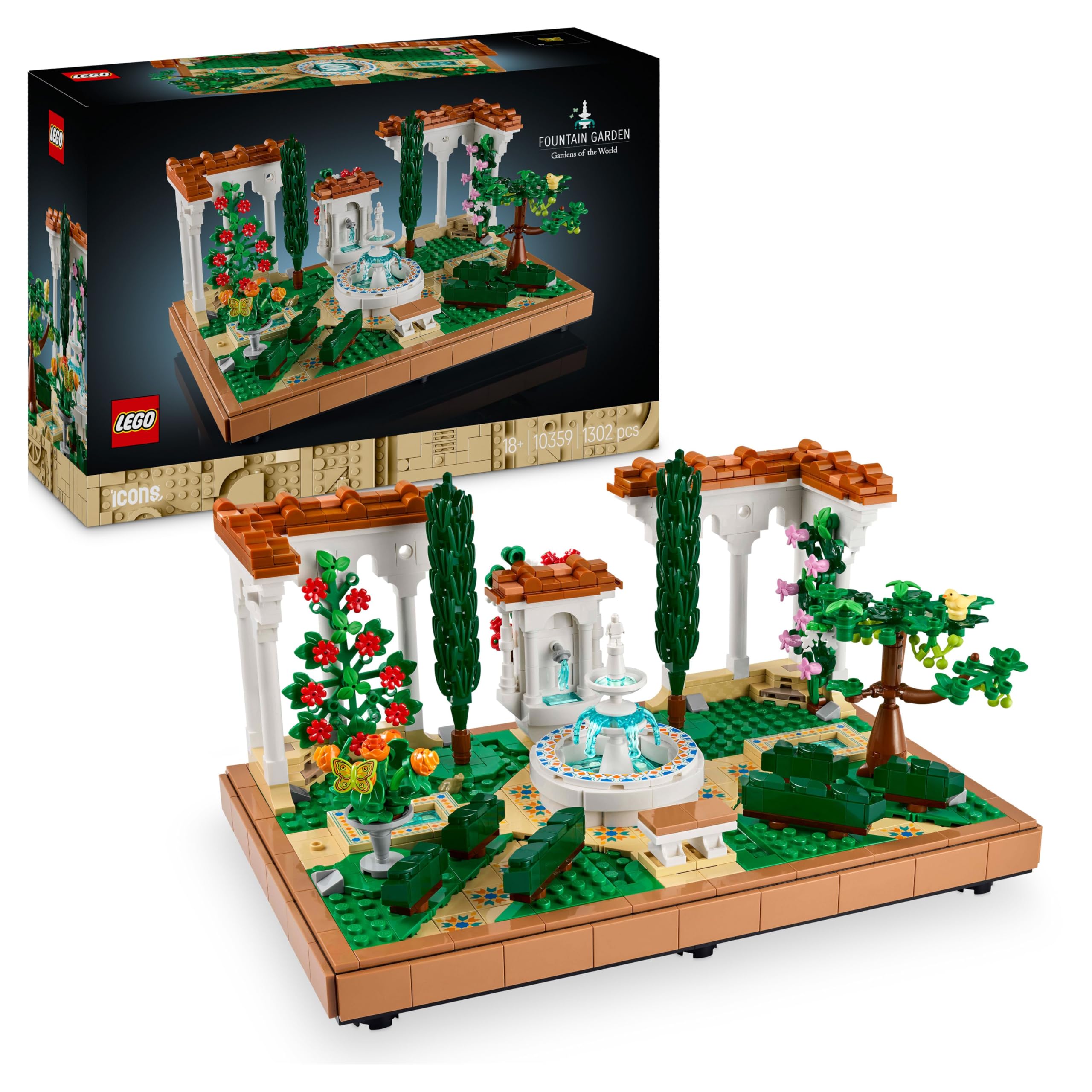 Lego 10359 Icon Fountain Garden Toy Birthday Present Block Mother's Day