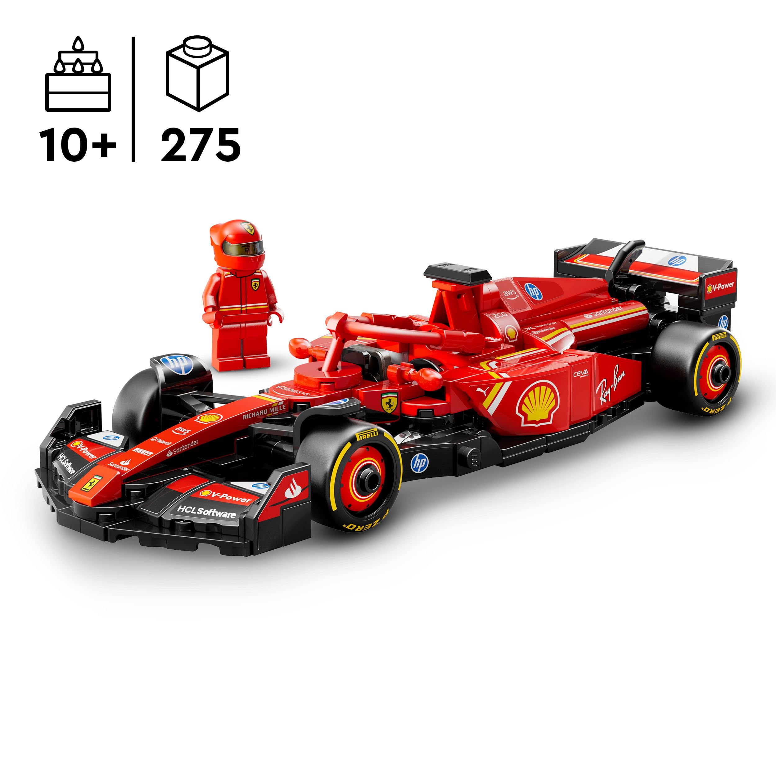 LEGO Speed Champions Ferrari SF-24 F1 Race Car Toy with a Collectible