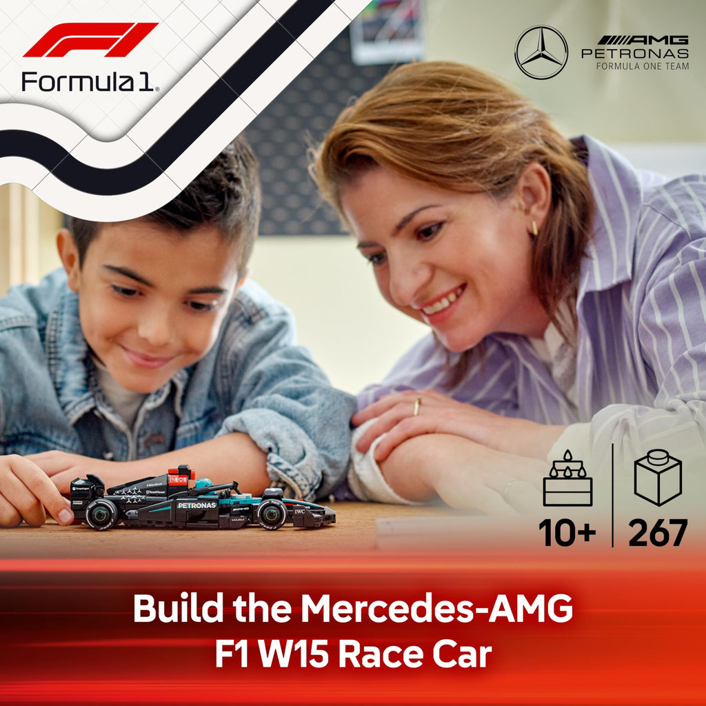 LEGO Speed Champions Mercedes-AMG F1 W15 Race Car Toy with a