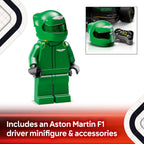 LEGO Speed Champions Aston Martin Aramco F1 AMR24 Race Car Toy with a