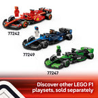 LEGO Speed Champions Aston Martin Aramco F1 AMR24 Race Car Toy with a