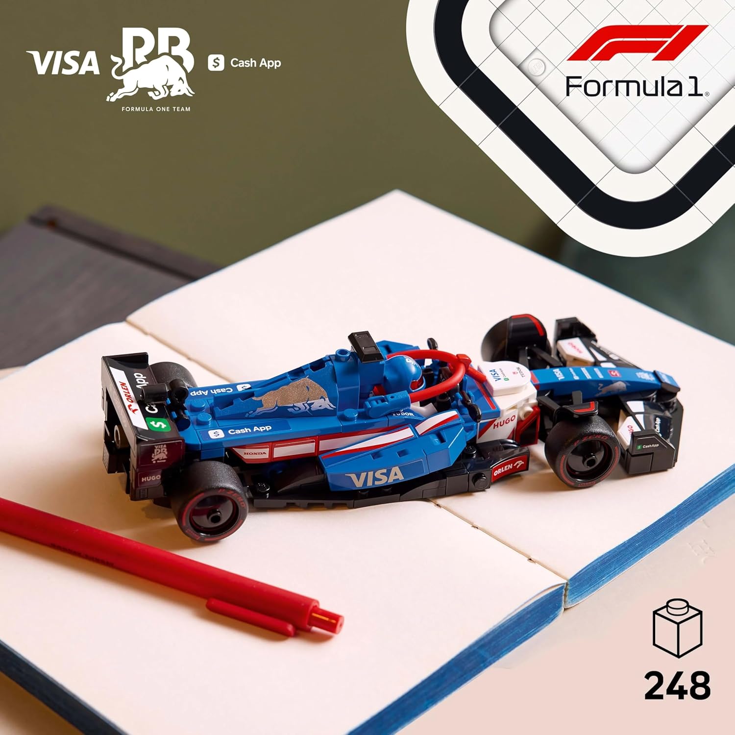LEGO 77246 Speed Champion Visa Cash App RB VCARB 01 F1(R) Race Car Toy