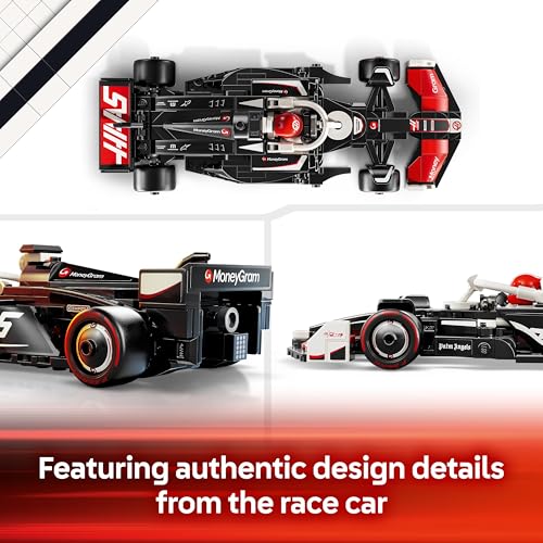 LEGO Speed Champions MoneyGram Haas F1 Team VF-24 Race Car Toy with a