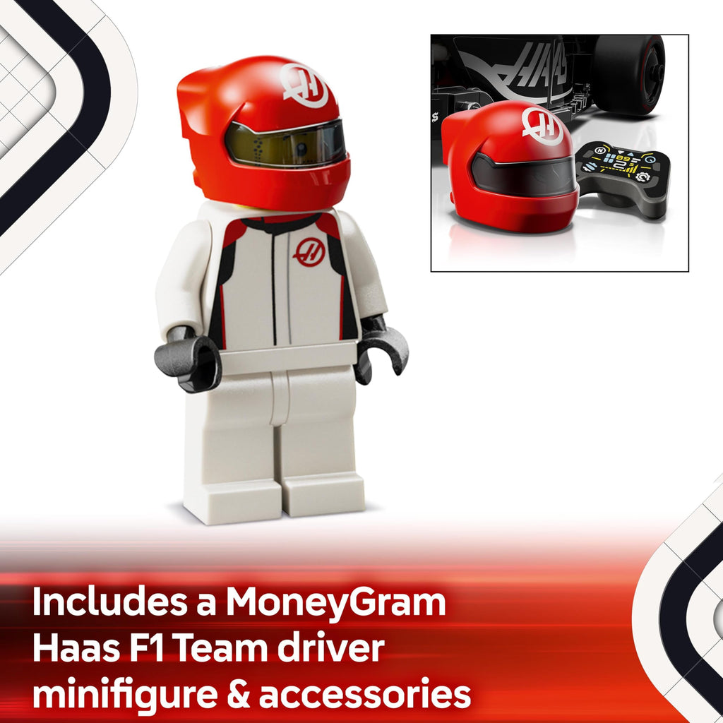 LEGO Speed Champions MoneyGram Haas F1 Team VF-24 Race Car Toy with a