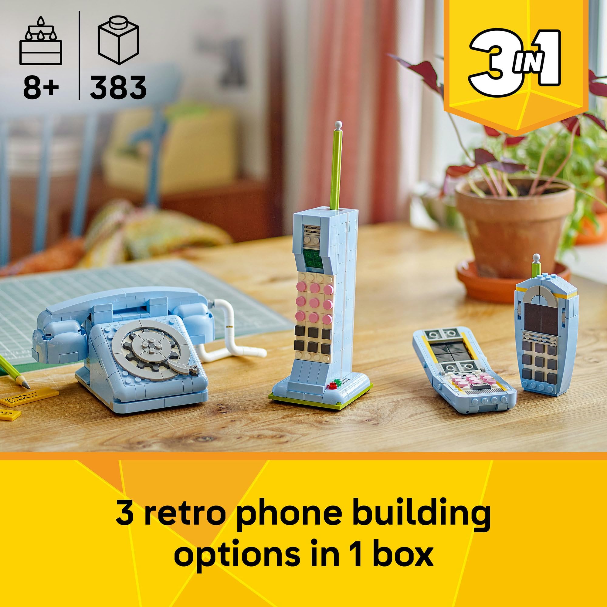 LEGO Creator 3in1 Retro Telephone Toy with Rotary Dial