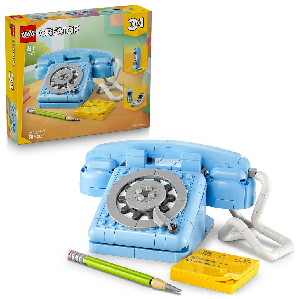 LEGO Creator 3in1 Retro Telephone Toy with Rotary Dial