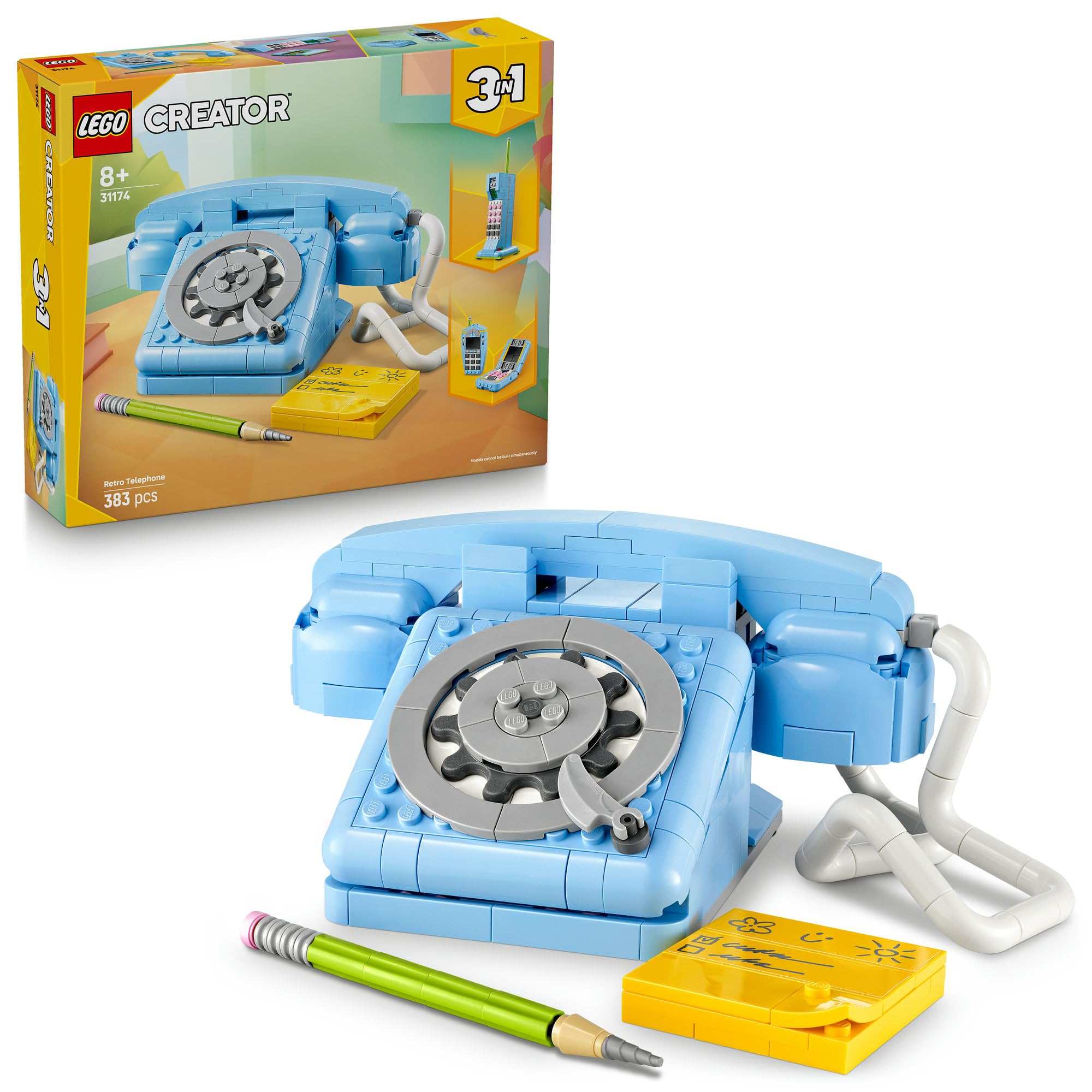 LEGO Creator 3in1 Retro Telephone Toy with Rotary Dial