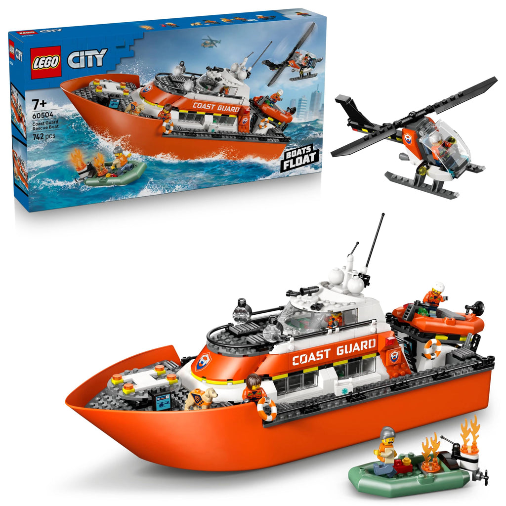 Lego City 60504 Coast Guard Rescue Boat & Helicopter Toy Birthday