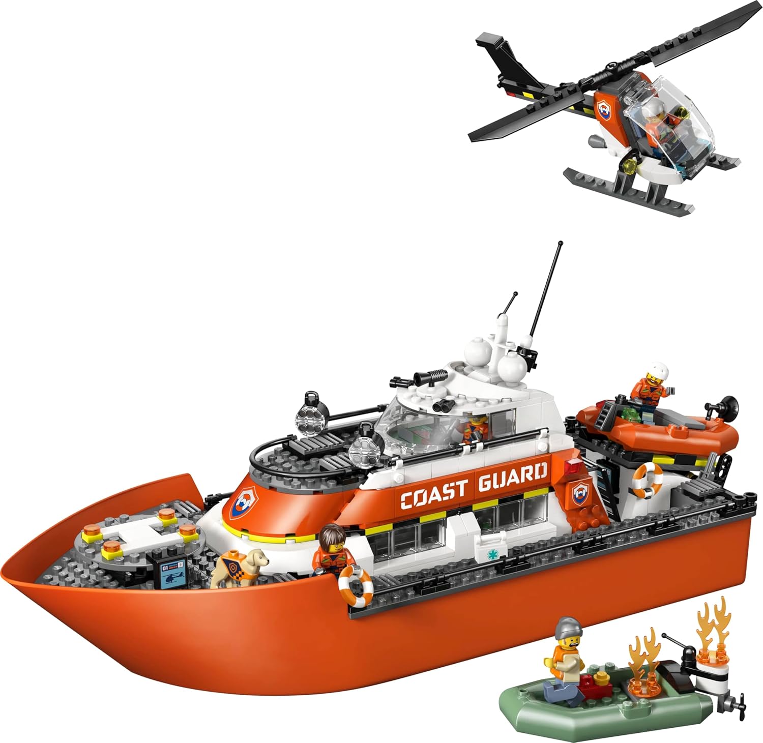 Lego City 60504 Coast Guard Rescue Boat & Helicopter Toy Birthday
