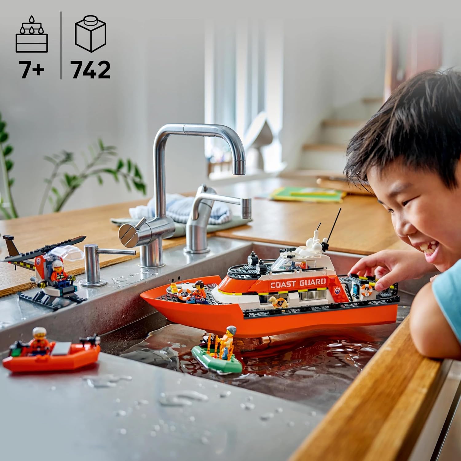 Lego City 60504 Coast Guard Rescue Boat & Helicopter Toy Birthday