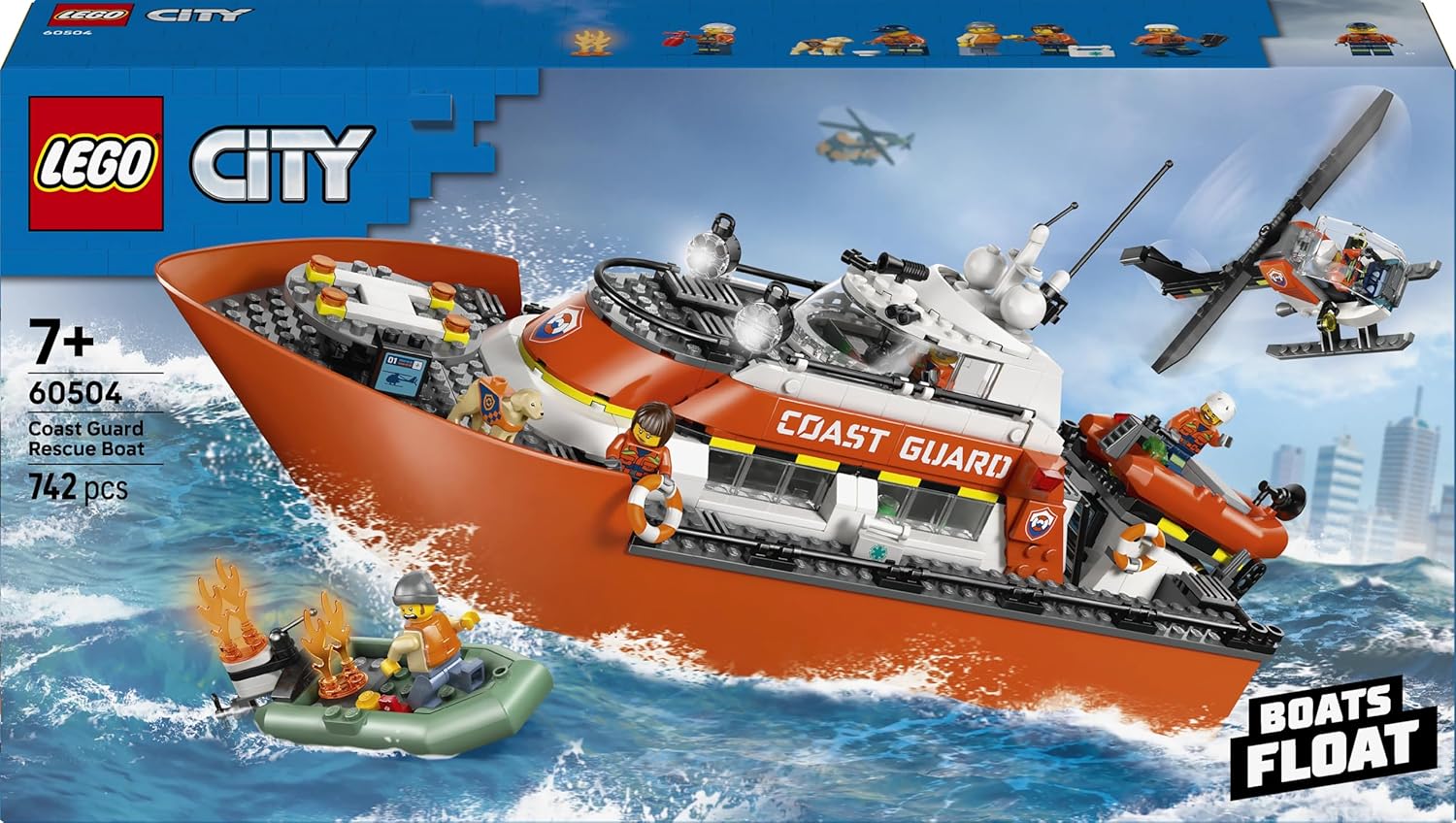 Lego City 60504 Coast Guard Rescue Boat & Helicopter Toy Birthday