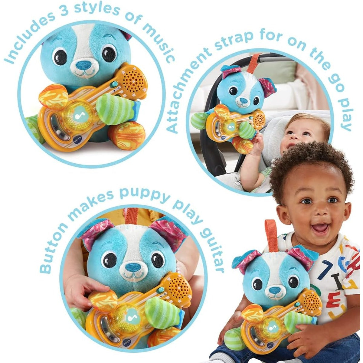 VTech Baby Puppy Sounds Guitar, Interactive Musical Toy, for Boys & Girls from 3, 6, 12, 24 + Months, English Version