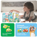 PicassoTiles Metro City Hospital Magnetic Tile Building Set with 8