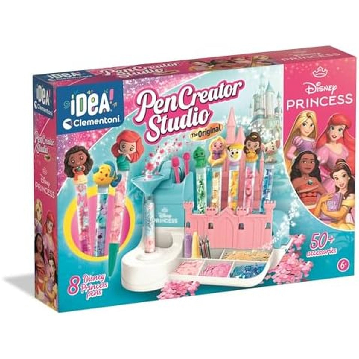 Clementoni Idea My Pen Atelier Disney Princess - DIY Pen Set with Pens, Figures, Decorations & Stickers - Creative Toy & Gift Set for Children from 6 Years, 18202