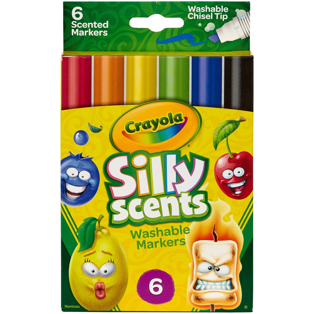 Crayola Silly Scents Scented Markers, Washable, 6Count