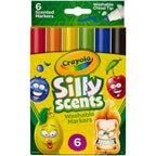 Crayola Silly Scents Scented Markers, Washable, 6Count