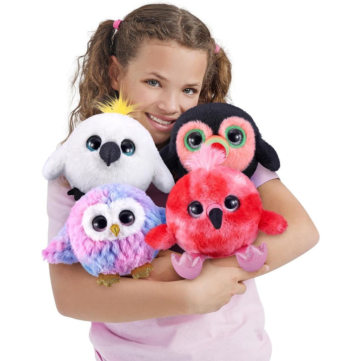 Pets Alive Chirpy Birds (Flamingo) by ZURU, Electronic Pet That Speaks, Giant Surprise Egg, Stickers, Comb, Fluffy Clay, Bird Animal Plush for Girls