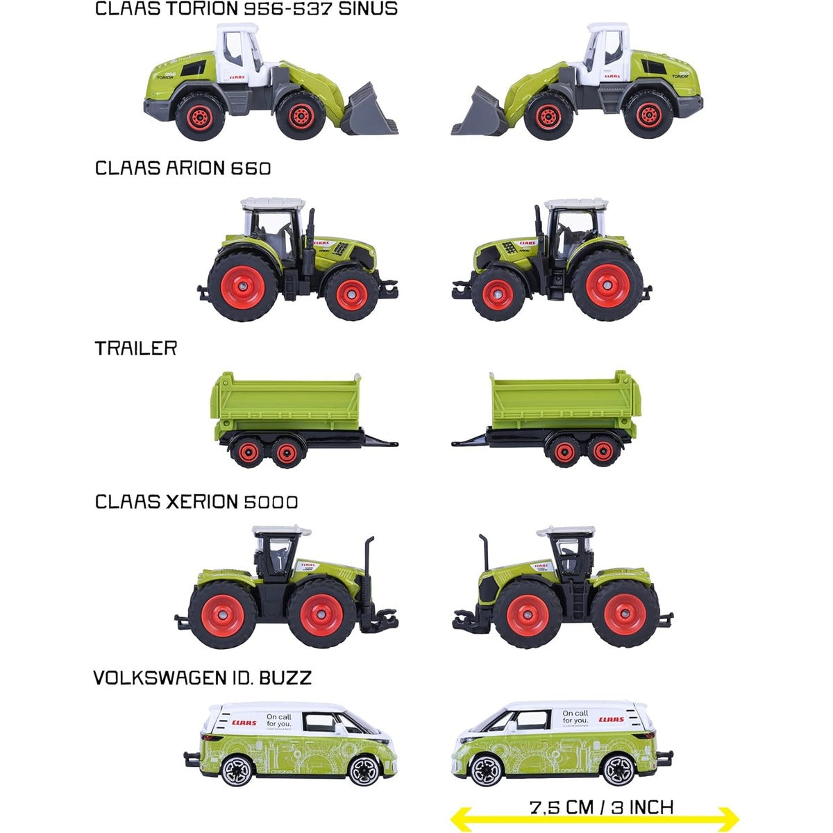 Majorette Claas Farm Car Set (5 Model Cars)