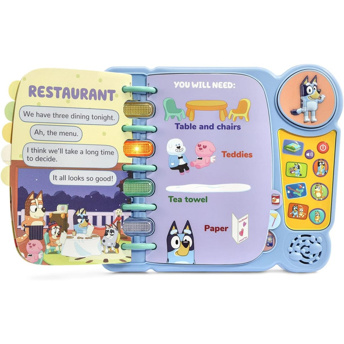 VTech Bluey's Book of Games, Official Bluey Book, Interactive Childrens Book, Educational Activity Toy with 4 Learning Modes, Gift for Kids Ages 3, 4, 5, 6 Years, English Version