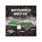 Hip Shot, Battlefield Wolf XII Automatic Dart Blaster Toy with 10 Soft Darts for Kids, Battery Operated Toy Includes Switch Loader Magazine, Shooting Range, Action Toy Gun for, Ages 8+, 45 ft
