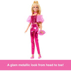 Barbie Deluxe Style Doll #5 in Metallic Pink Outfit, Blonde Hair