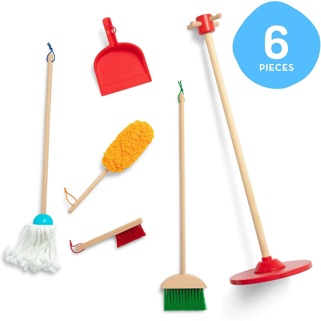 Melissa & Doug Dust! Sweep! Mop! 6-Piece Pretend Play Set