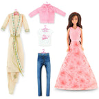 Fulla Doll with Dress-Up Closet, Mix-and-Match Outfits, Storage Compartments Pretend Play Fashion Wardrobe for Girls