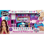 Shimmer N Sparkle Salon Style Manicure & Pedicure Kit with Real Nail Dryer, Soak, Polish and Decorate Accessories for Fun At Home Nail Art and Spa Play