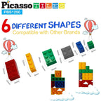 PicassoTiles 1250 PCs Educational Building Block Tiles Set Creative Shapes to Enhance Imaginative Play Unique Set to Characters and Numbers Learning STEM Toys Washable for Learning Education Ages 3+