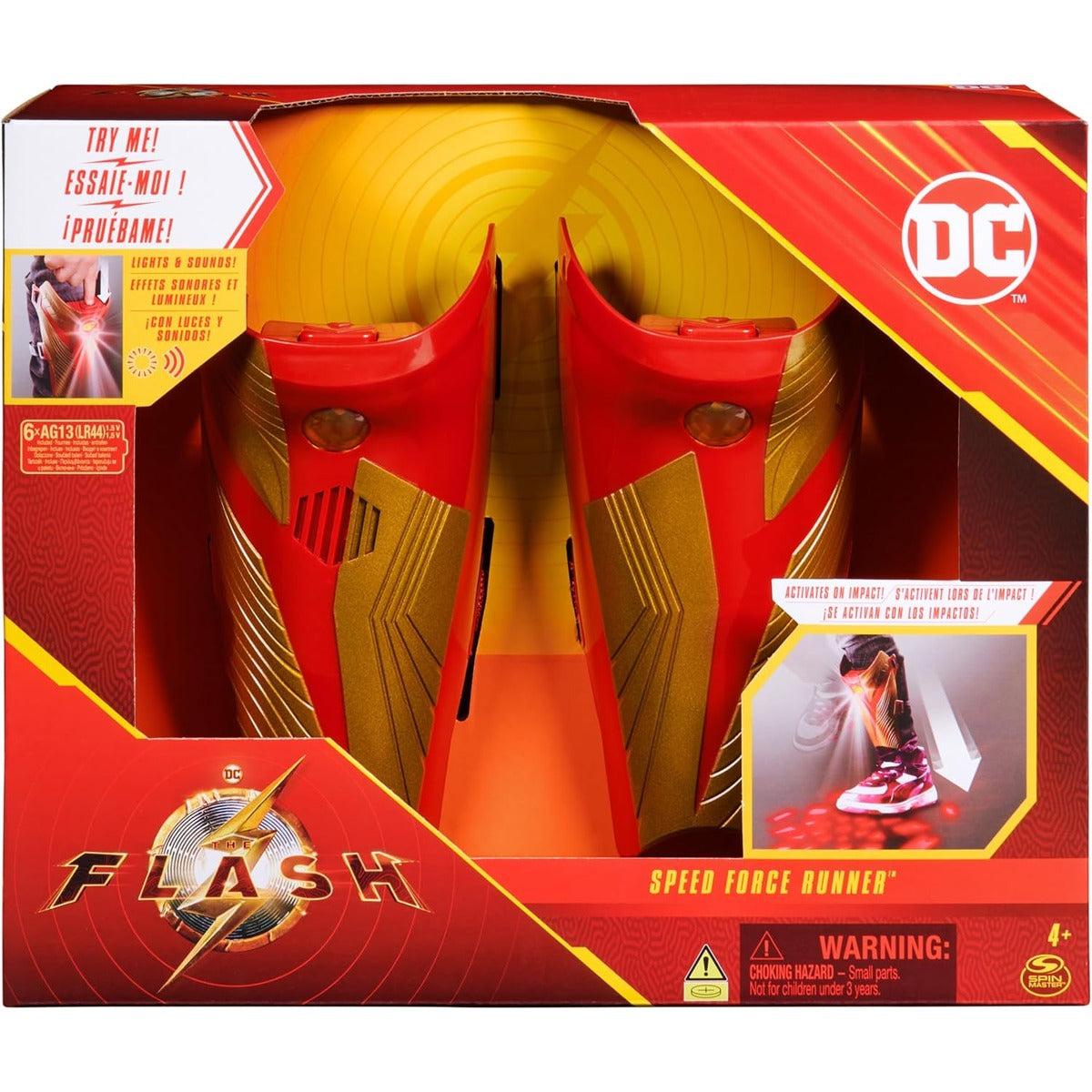 DC Comics, The Flash Speed Force Runner, Shin Guards, Lights & Sounds, Role Playing Accessory by The Flash, Batteries Included, for Boys and Girls Ages 4+