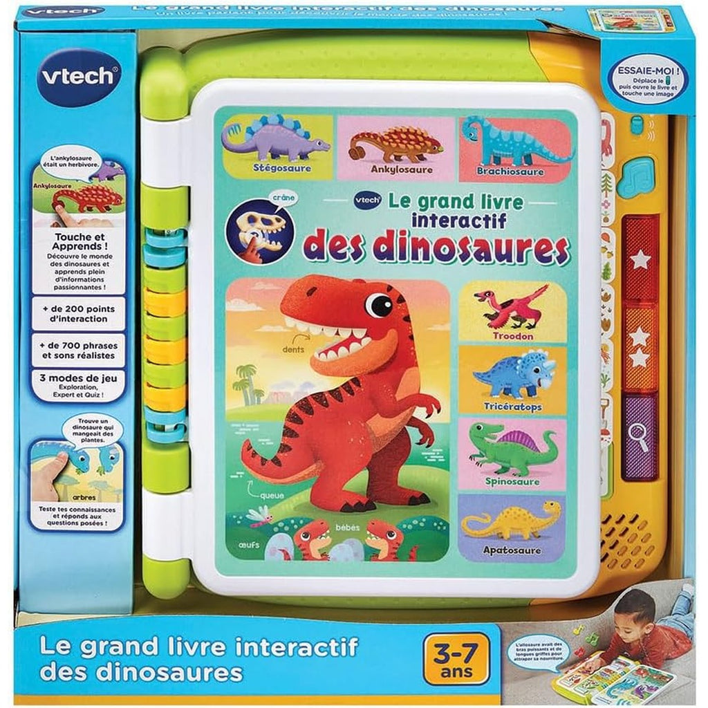 VTech - The Big Interactive Dinosaur Book, Magic Sound, Children's Touch Book, Educational Toy Dinosaur, 14 Illustrated and Interactive Pages, Gift for Children from 3 Years Old