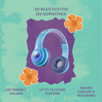 Volkano Disney Stitch 3D Bluetooth Wireless Stereo Headphone upto 16 hours Playtime, Built in Microphone, Padded Earcups & Foldable Design