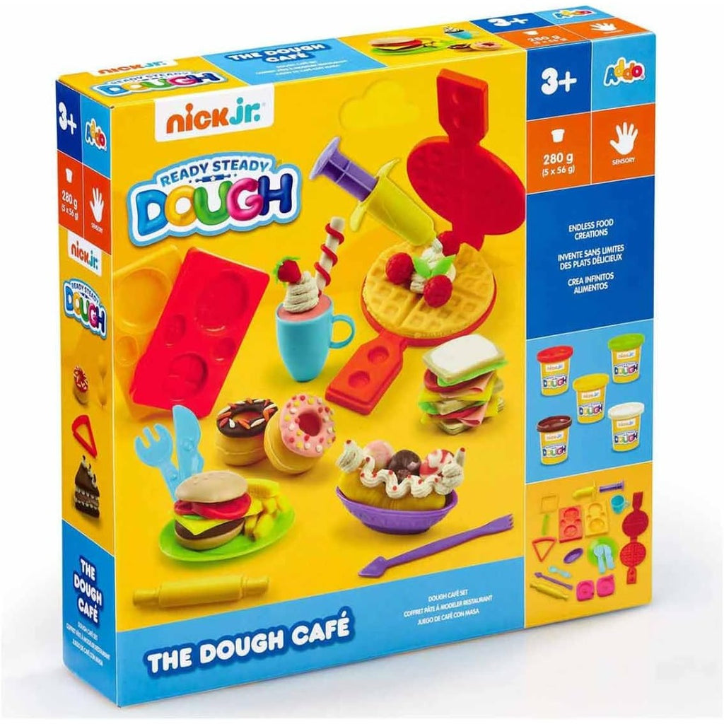 Nick Jr. Ready Steady Dough The Dough Café Playset - Sweet Treats & Waffle Maker Creation Set for Pretend Play, Colourful Gift