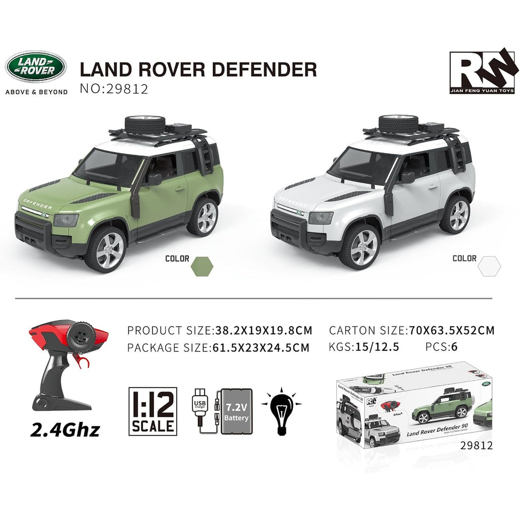 RW 1:12 Defender Assorted (Green and Silver)