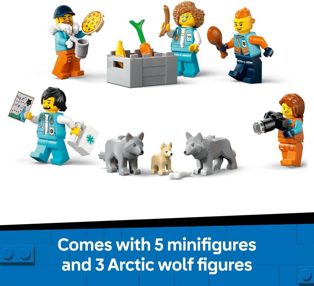 LEGO City Arctic Explorer Science Lab Truck Toy - Exploration Vehicle with Steering & Suspension - incl. a Snowscooter