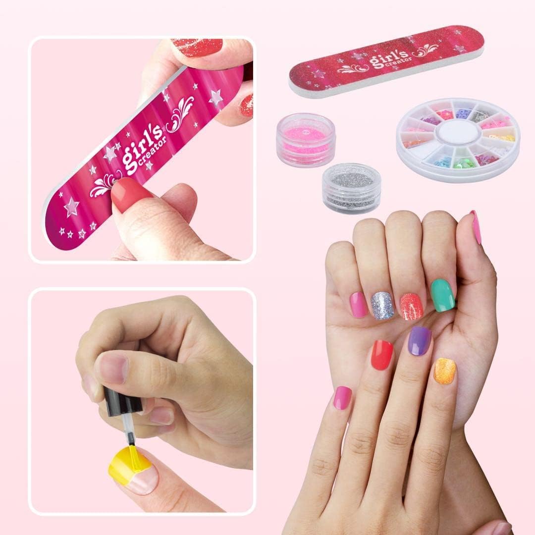 Nail Polish Set for Kids, Nail Art Studio,Pedicure and Manicure Kit Ages 3+