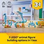 LEGO Creator 3in1 Sea Animals: Beautiful Dolphins Toy - Sea Animal Figure Transforms into a Seahorse or Crab - DIY Room