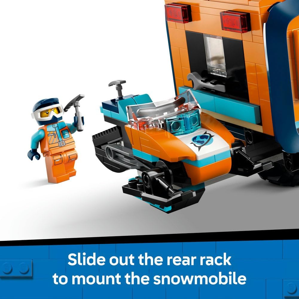 LEGO City Arctic Explorer Science Lab Truck Toy - Exploration Vehicle with Steering & Suspension - incl. a Snowscooter