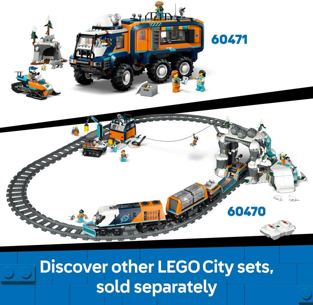 LEGO City Central Train Station Set - incl. a Maintenance Vehicle Toy, Working Lift, 2 Platforms & a Track Piece, plus