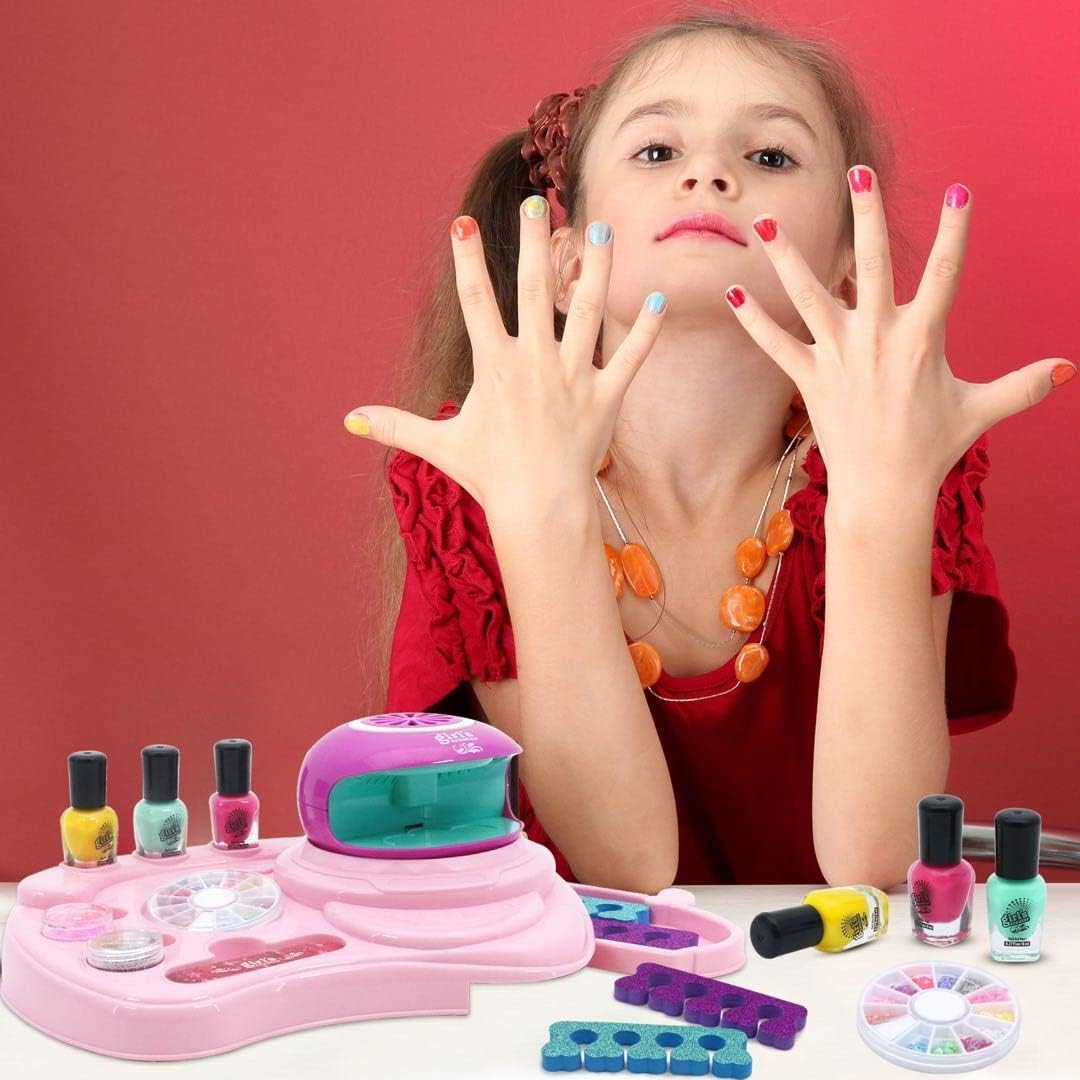 Nail Polish Set for Kids, Nail Art Studio,Pedicure and Manicure Kit Ages 3+