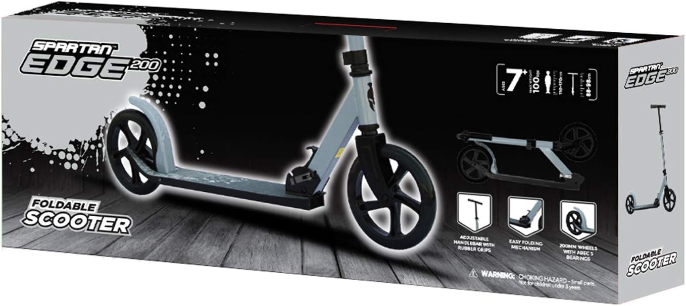 Spartan Edge 200 mm Folding Kick Scooter for Kids & Teens SP-7006 - Big PU Wheels, ABEC-7 Performance Bearings