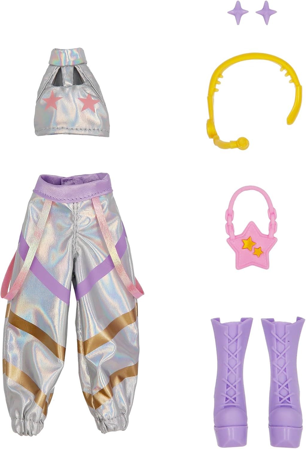 K-POP IDOL Mina Fashion K-Pop Starlight Doll, Purple Hair with Anklets, 3 Accessories to