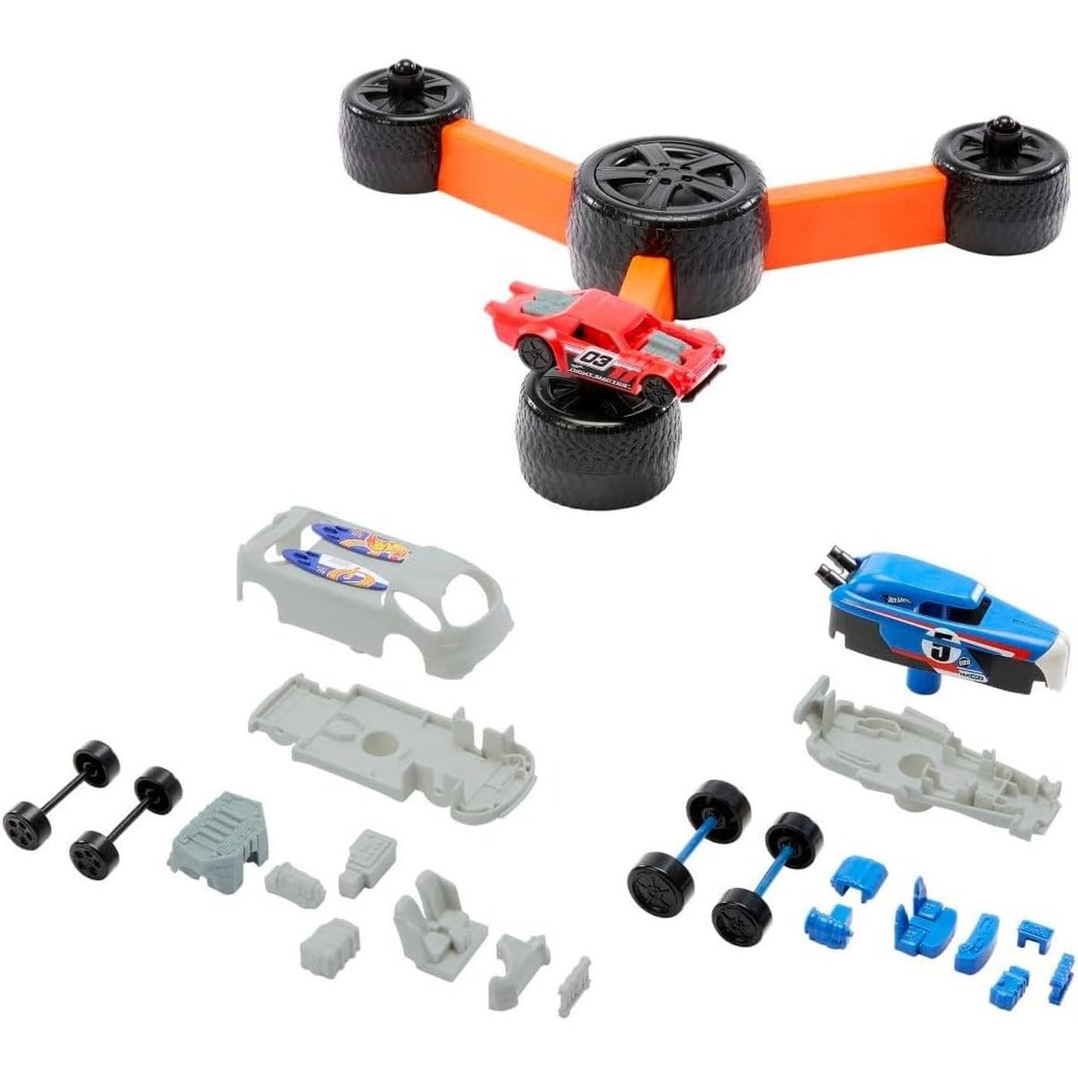 Mattel Games Hot Wheels Build ‘N Slam Kids Game with Buildable Classic Cars